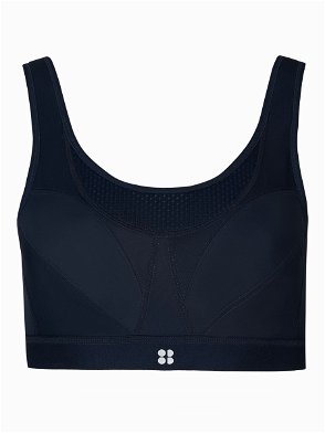 Airlift mesh-trimmed sports bra in black - Alo Yoga