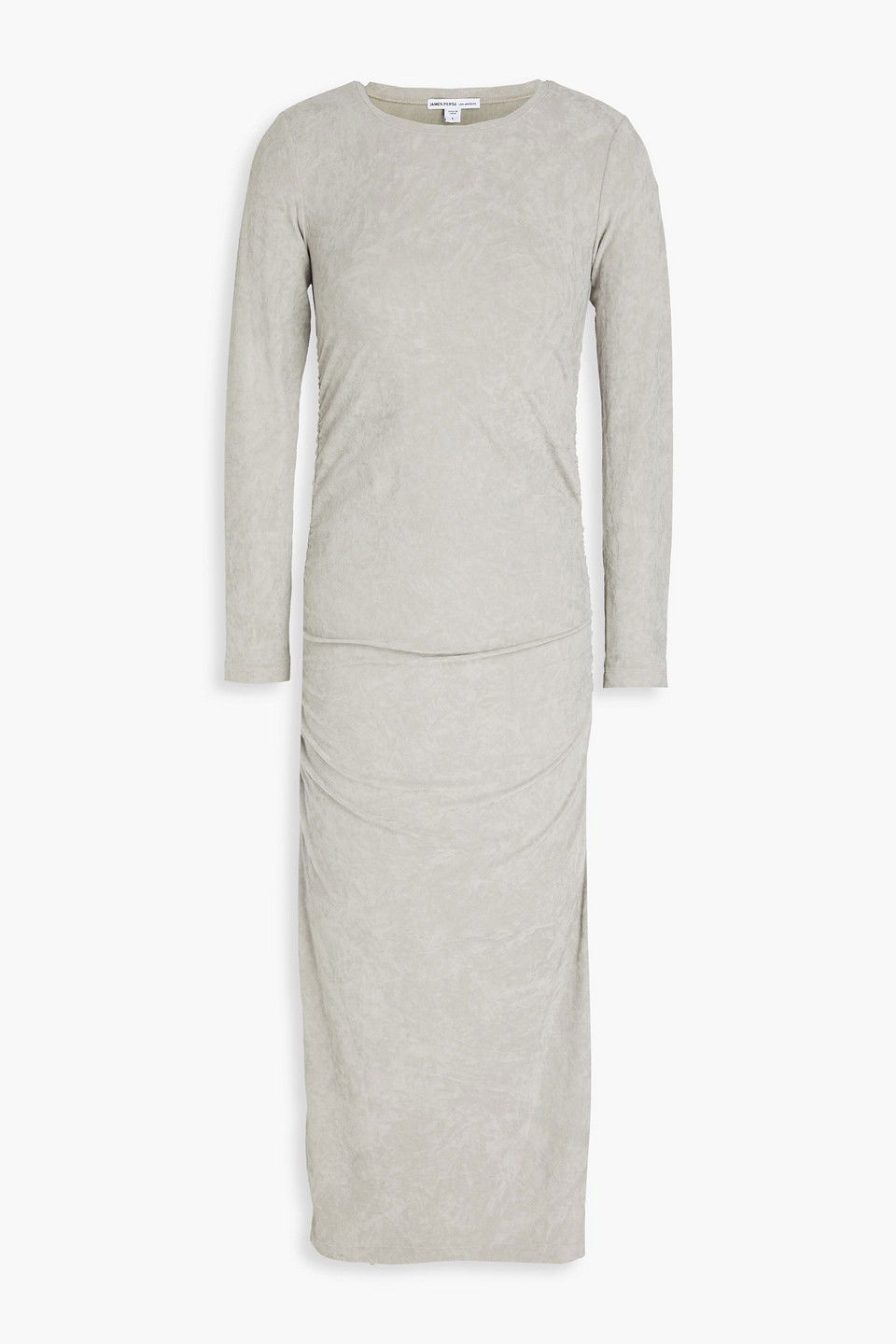 JAMES PERSE Ruched Crushed-Velvet Midi Dress endource