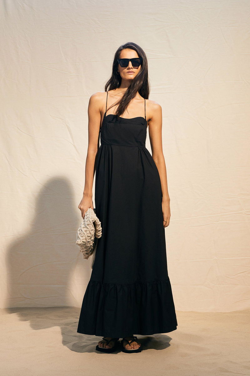 KAREN MILLEN Cotton Topstitch Strappy Maxi Dress | endource