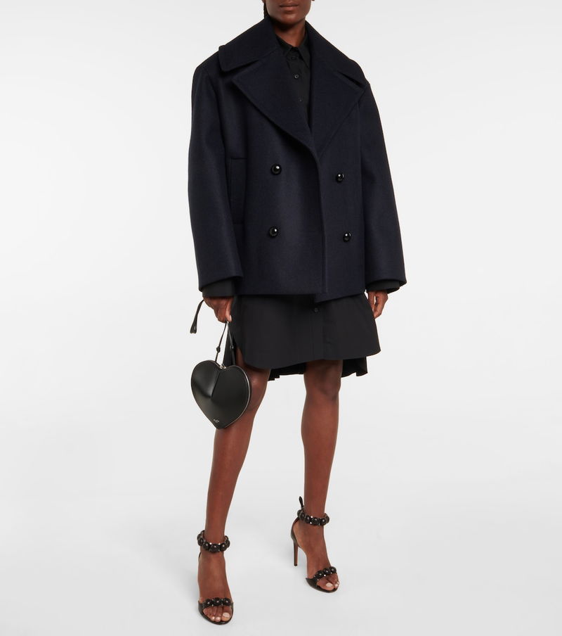 Alaïa Double-Breasted Wool Peacoat endource