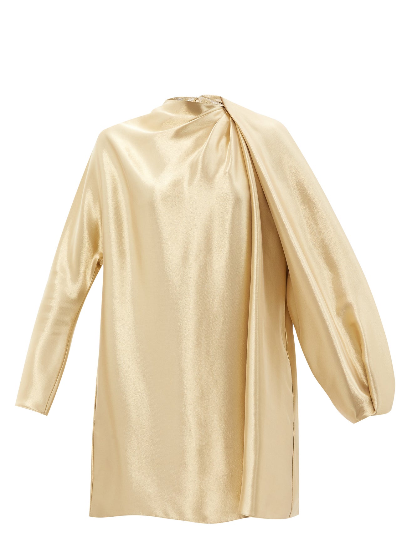 FENDI Draped-Neck Silk-Blend Dress | endource