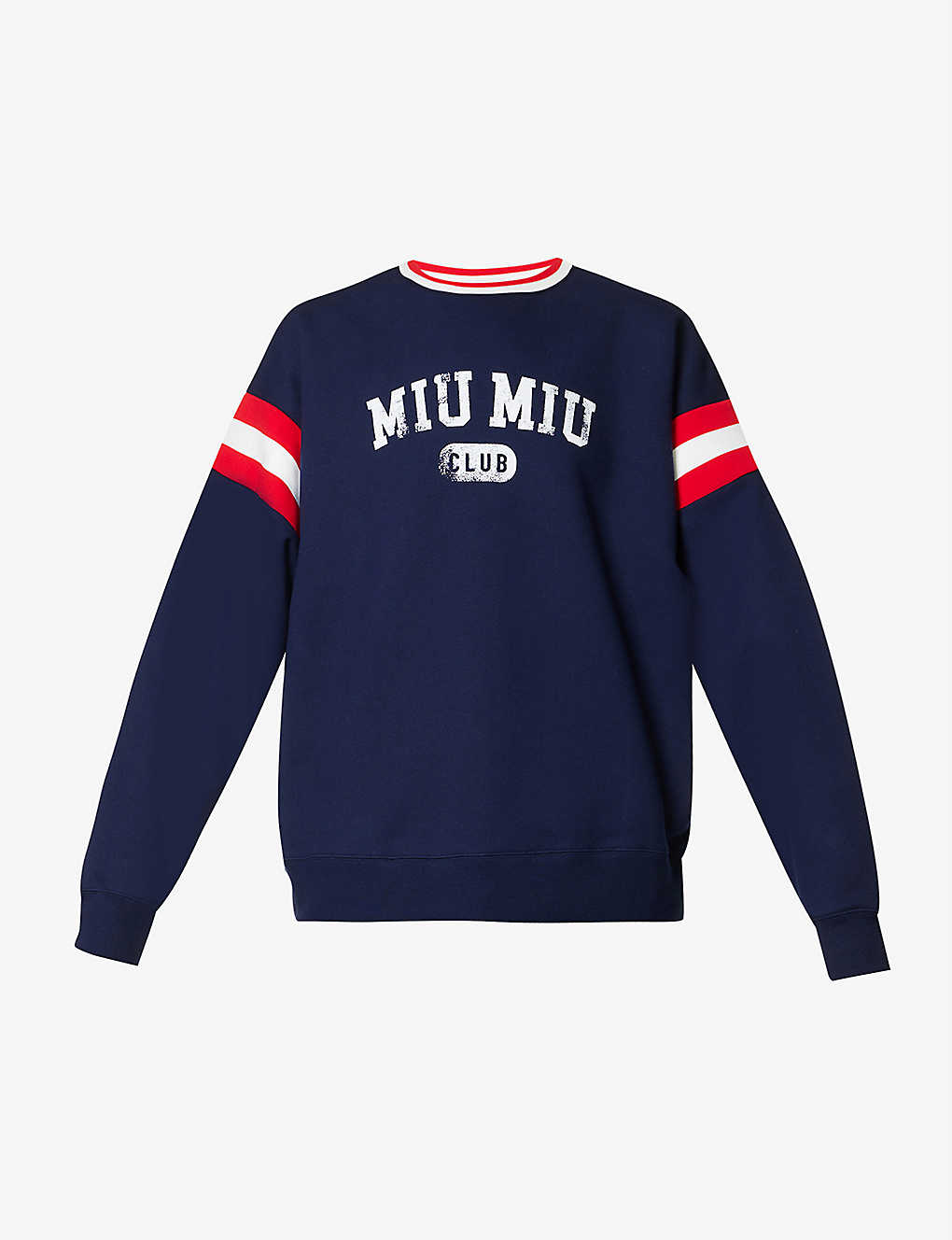 MIU MIU Felpa Logo-Print Cotton Sweatshirt | endource