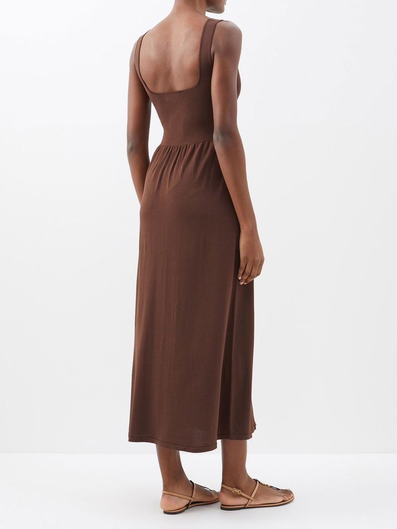 matteau classic knit dress Matteau Strapless Broderie Anglaise Organic Cotton And Stretch-knit Midi Dress - Women - Black Dresses