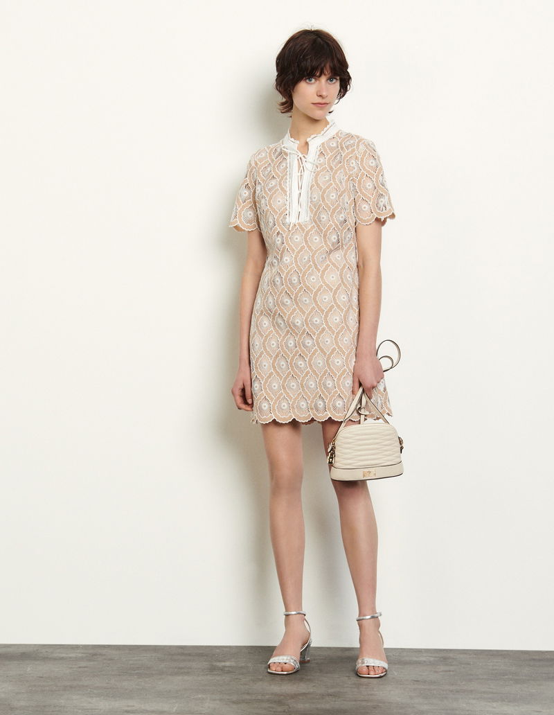 sandro short broderie anglaise dress Short broderie anglaise dress