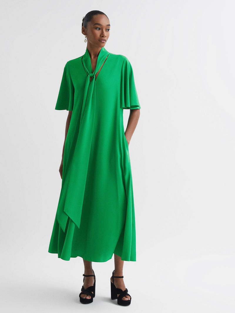 FLORERE Tie Neck Midi Dress | endource FLORERE Tie Neck Midi Dress | endource