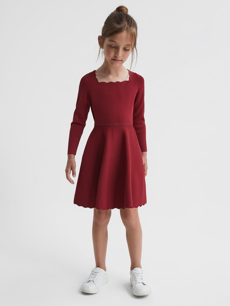 fitted lace wedding dress Marnie Dress. Floral Print. Girls' Cotton Stretch Frock