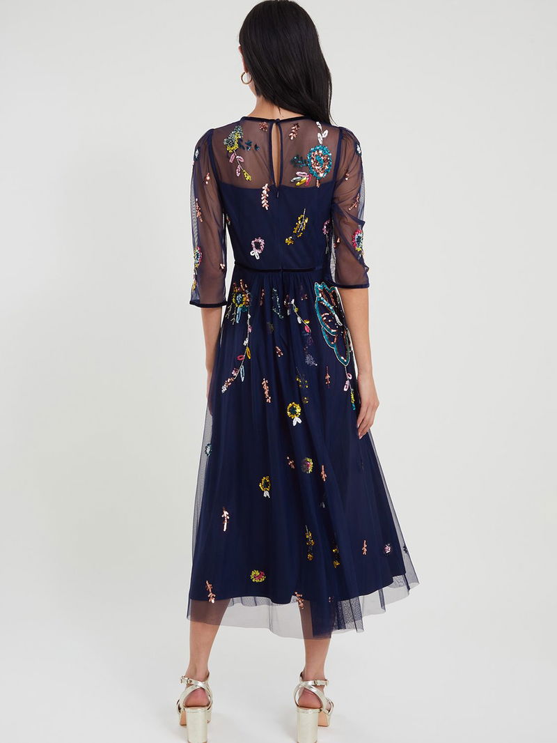 green emerald velvet dress BOW DETAIL DRESS IN NAVY BLUE | CULT MIA