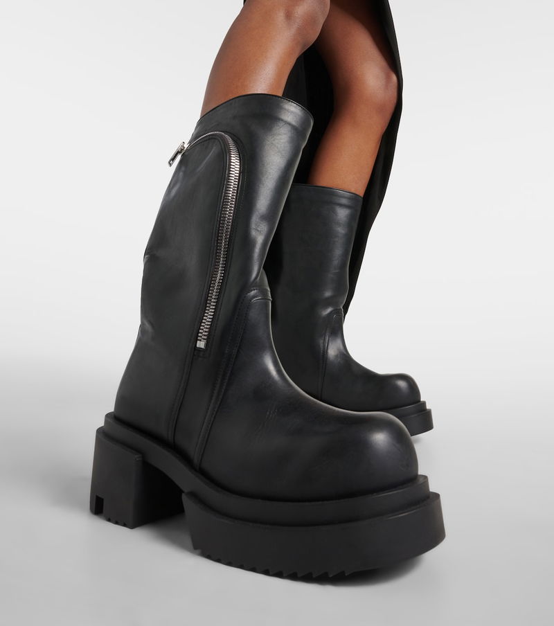 RICK OWENS leather boots 36