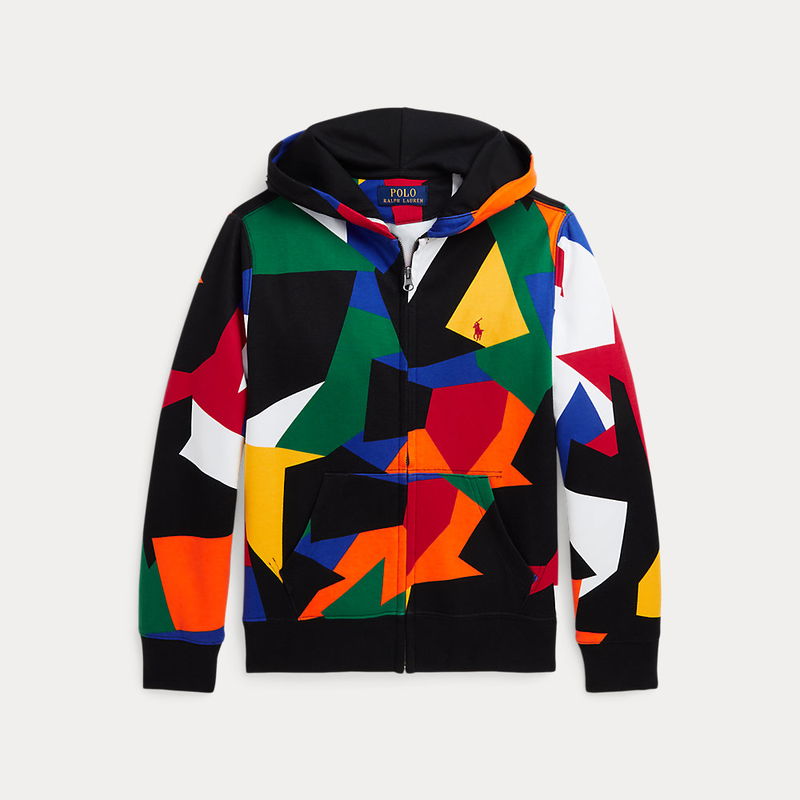 RALPH LAUREN Abstract Double-Knit Full-Zip Hoodie in Multi