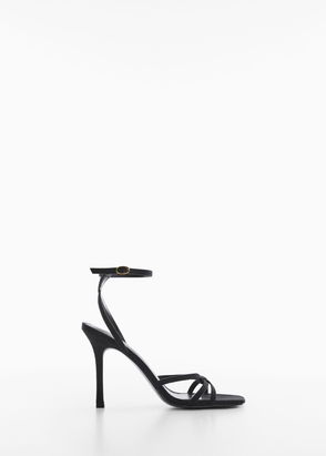 Zara Spiral Strappy Heels in Black