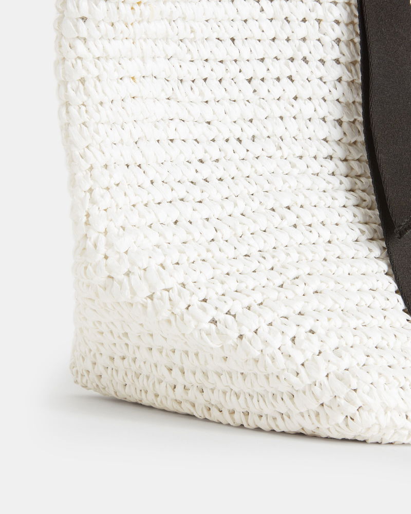 ALLSAINTS Jacqueline Straw Tote Bag in Ivory White Endource