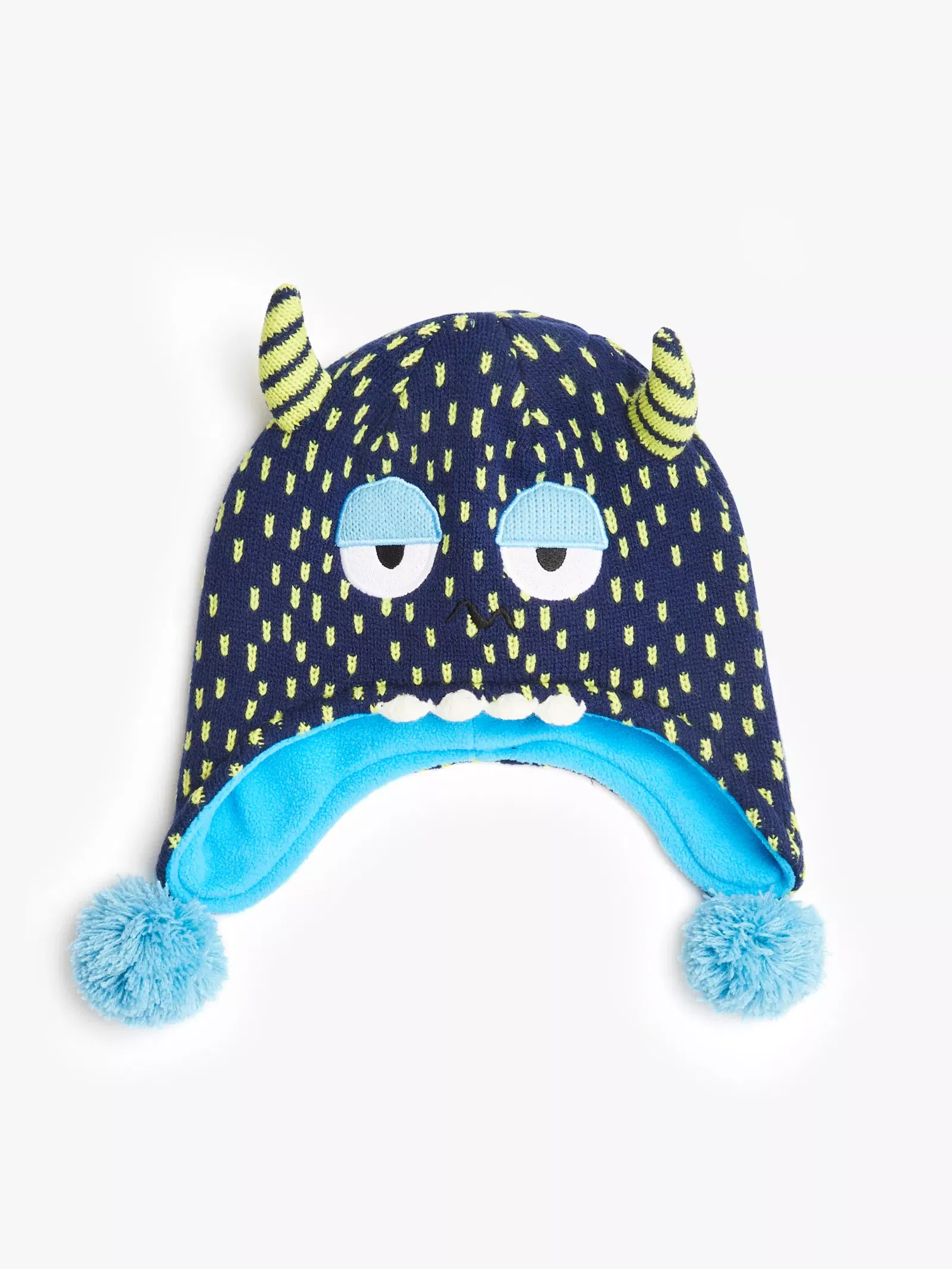 John Lewis Kids' Funny Face Trapper Hat, Green at John Lewis & Partners