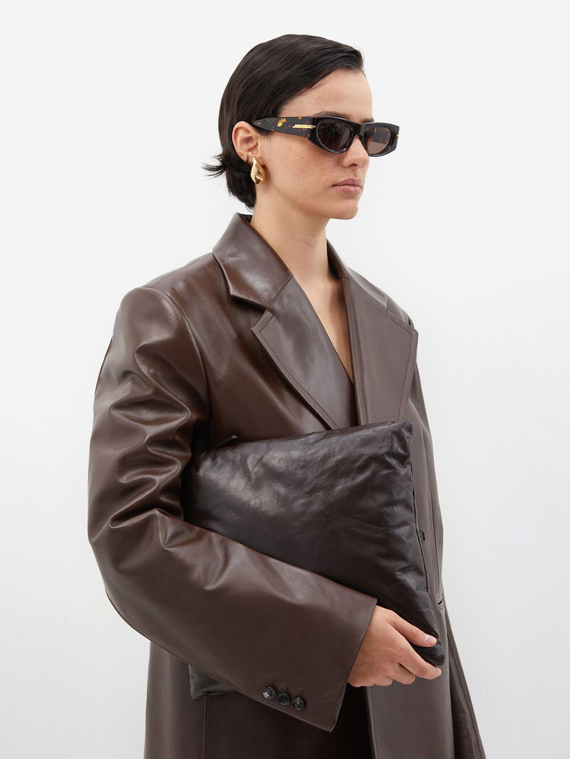 Bottega Veneta Cat Eye Tortoiseshell Acetate Sunglasses In Brown Endource