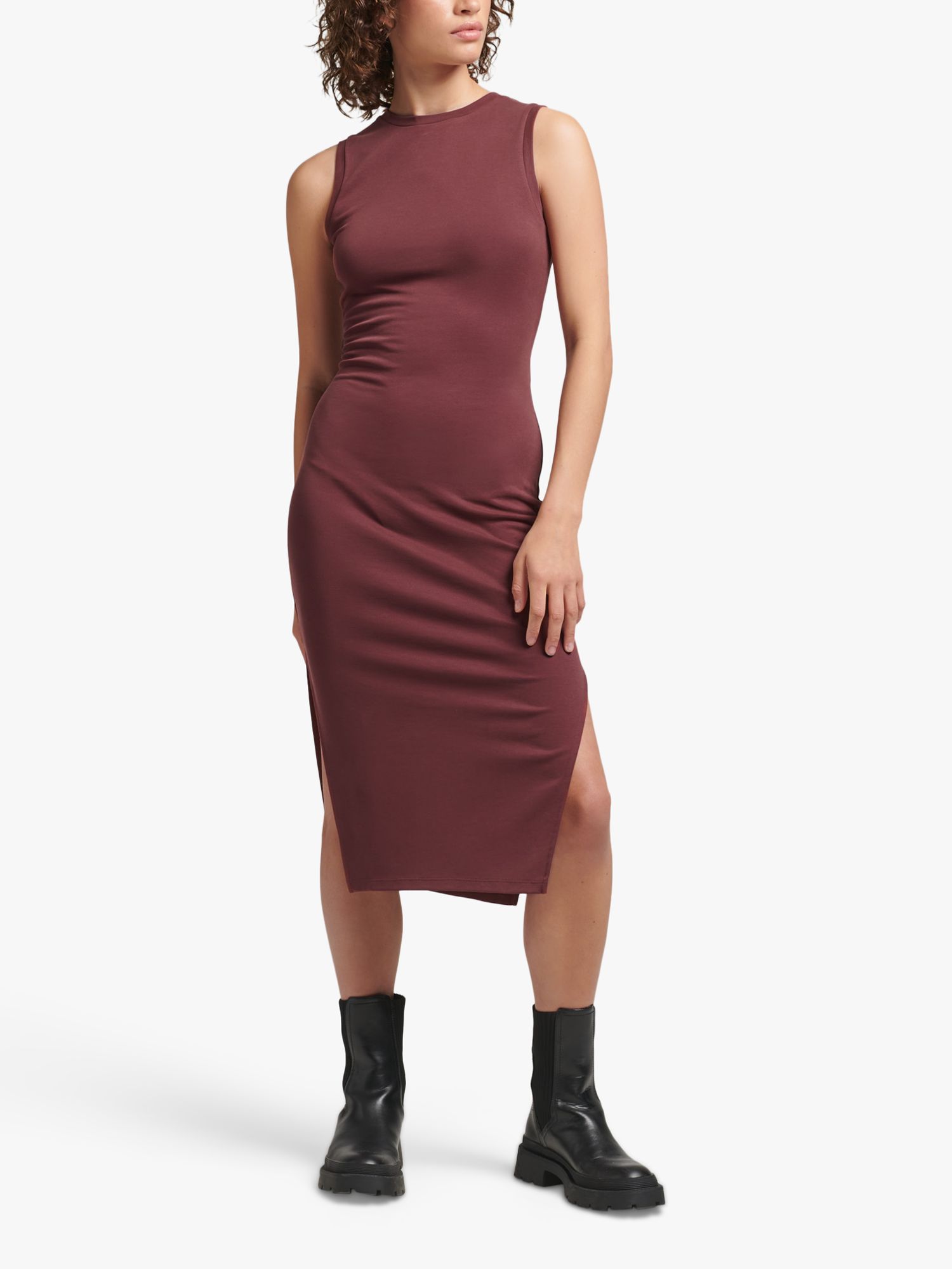 Sleeveless Ruched Column Dress