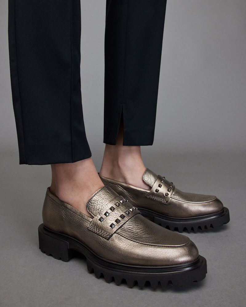 ALLSAINTS Lola Studded Leather Loafers | endource display picture 2