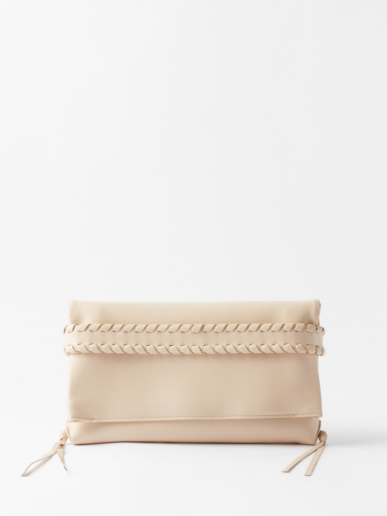 CHLOÉ Mony Whipstitched Leather Clutch Bag Endource
