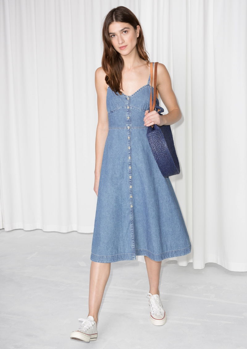 & OTHER STORIES Fit and Flare Denim Dress | endource