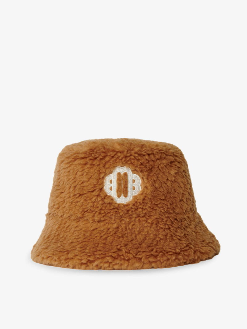 MAJE Ebobmoute Logo-Embroidered Sherpa Bucket Hat | endource display picture 1