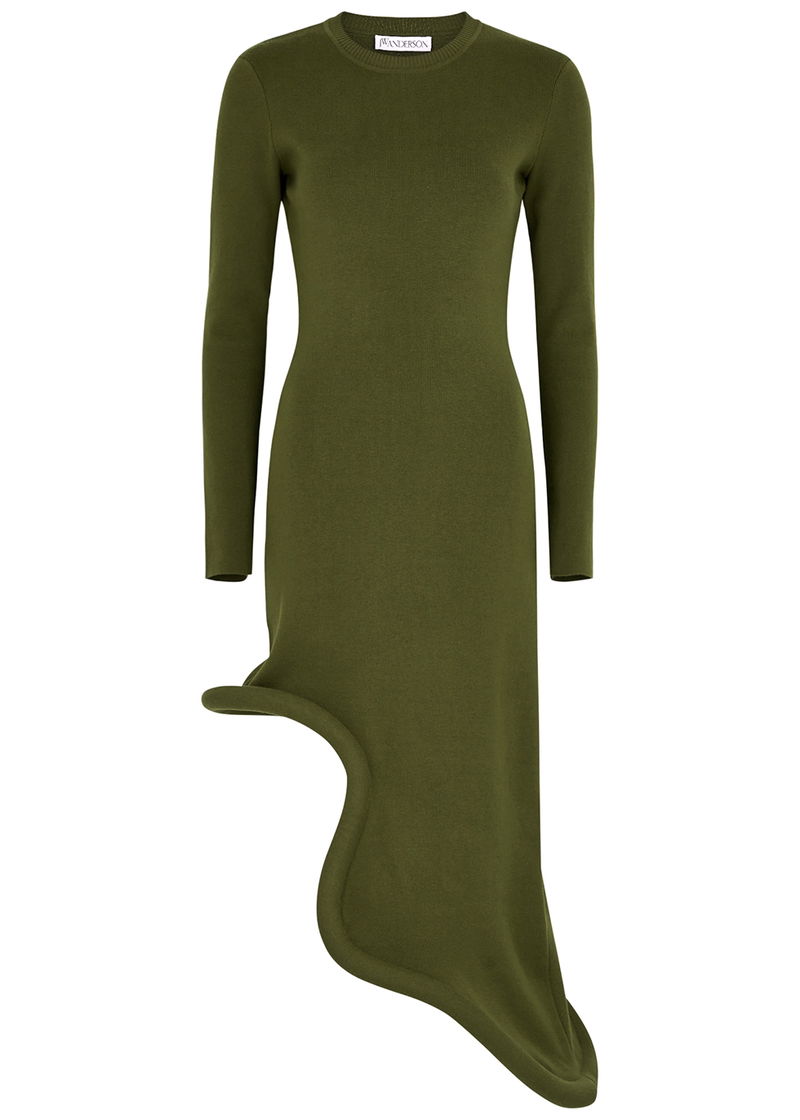 jw anderson knit dress JW Anderson crochet-knit Midi Dress | Black