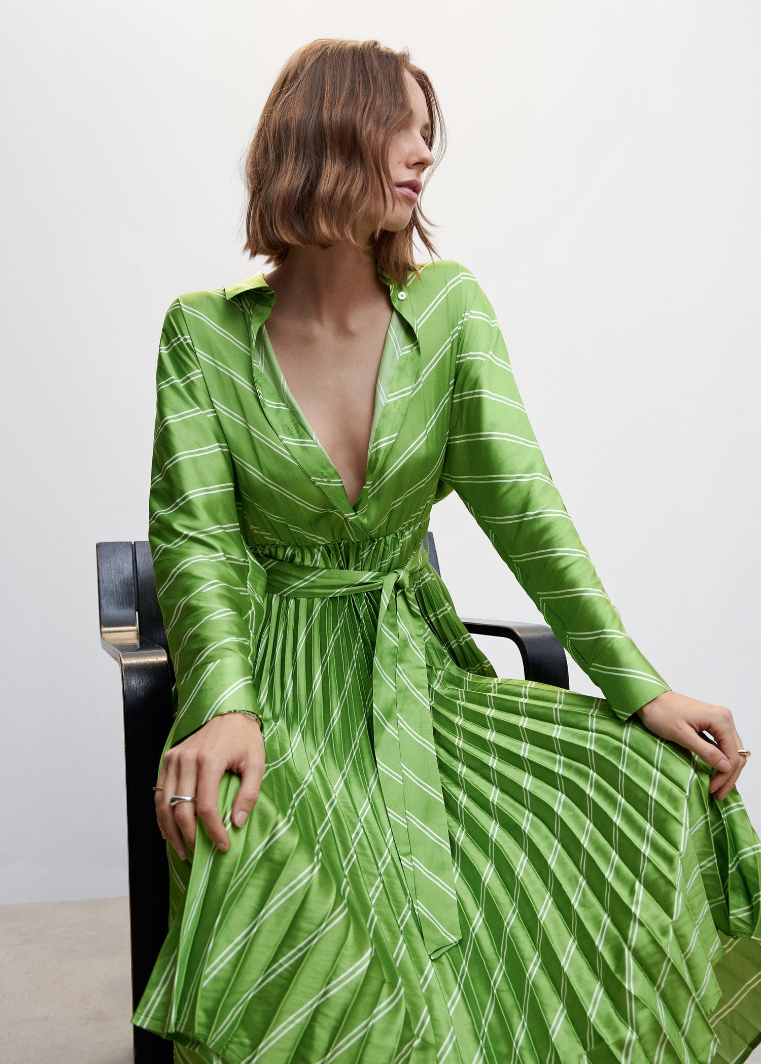 mango satin shirt dress Satin shirt dress - Women
