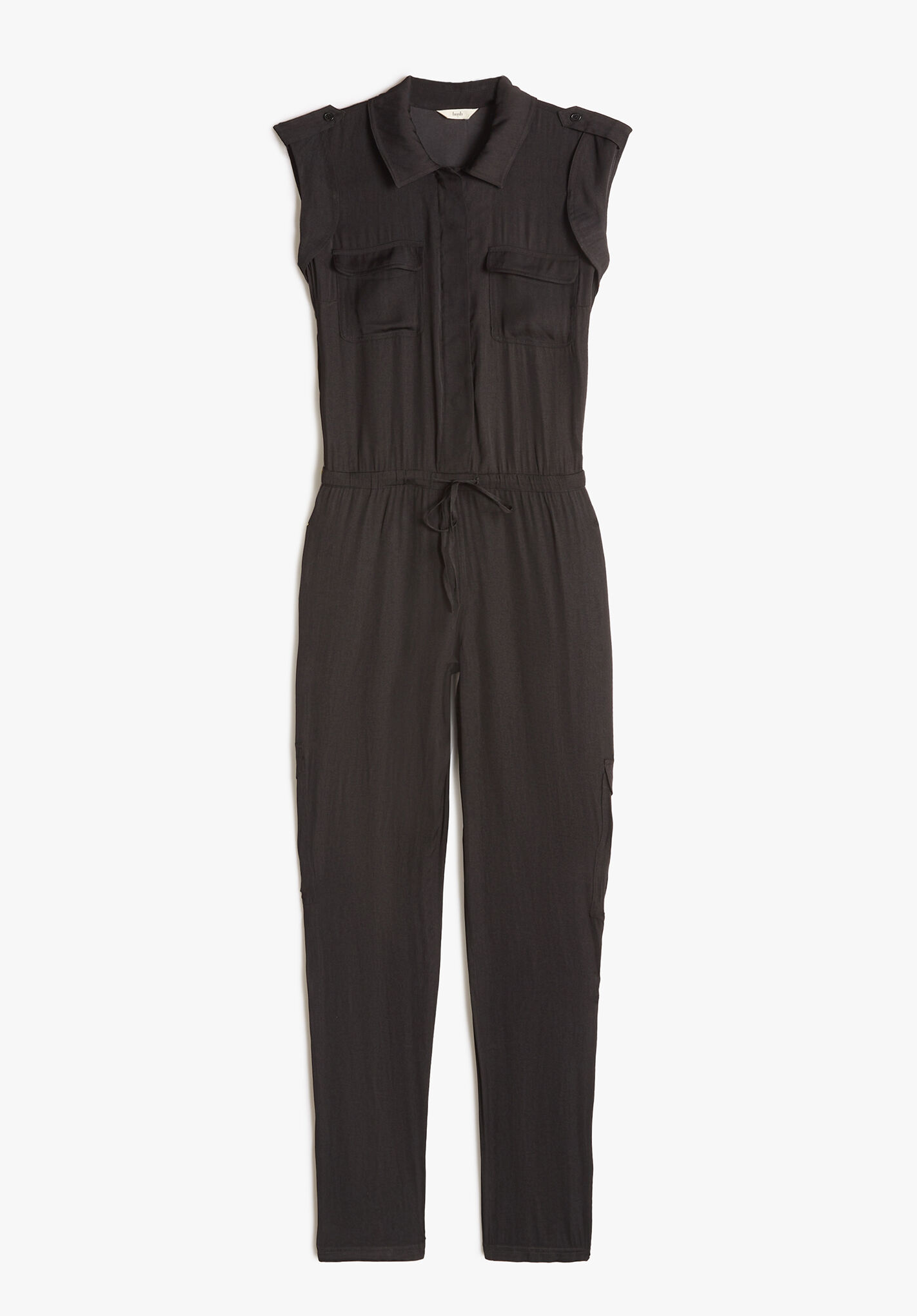 HUSH Utility Sleeveless Jumpsuit in Black | Endource