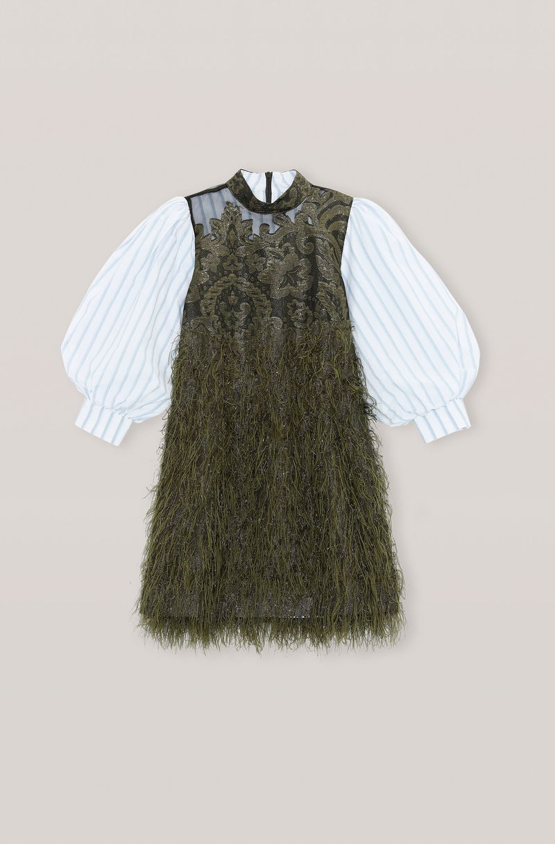 GANNI Feathery Cotton Mini Dress | endource