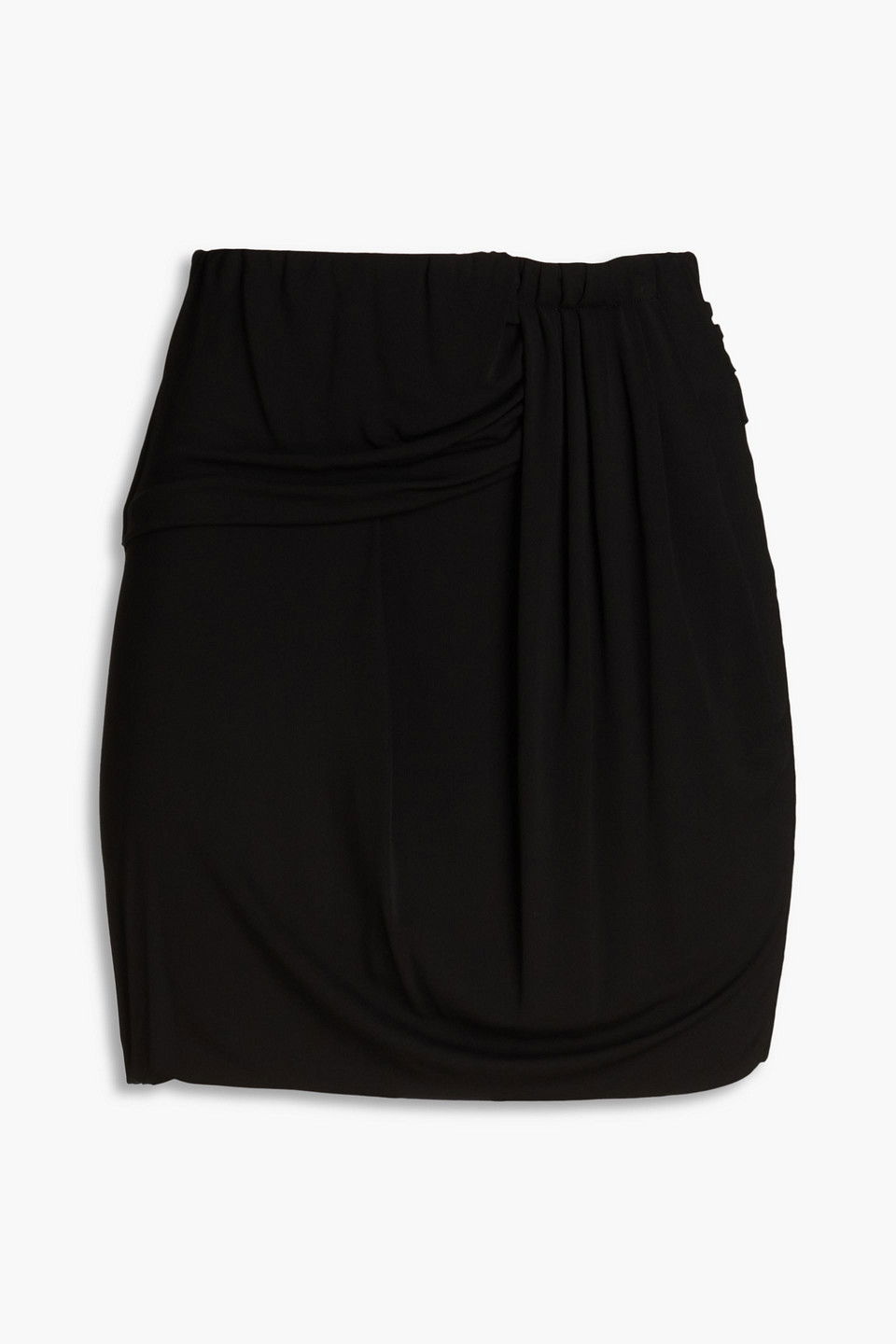 IRO Zita Draped Stretch-Jersey Mini Skirt in Black | Endource