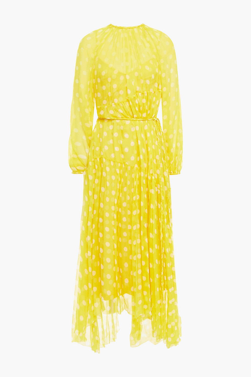 zimmermann brightside wrap midi dress Zimmermann Brightside Wrap Silk Midi Dress In Yellow