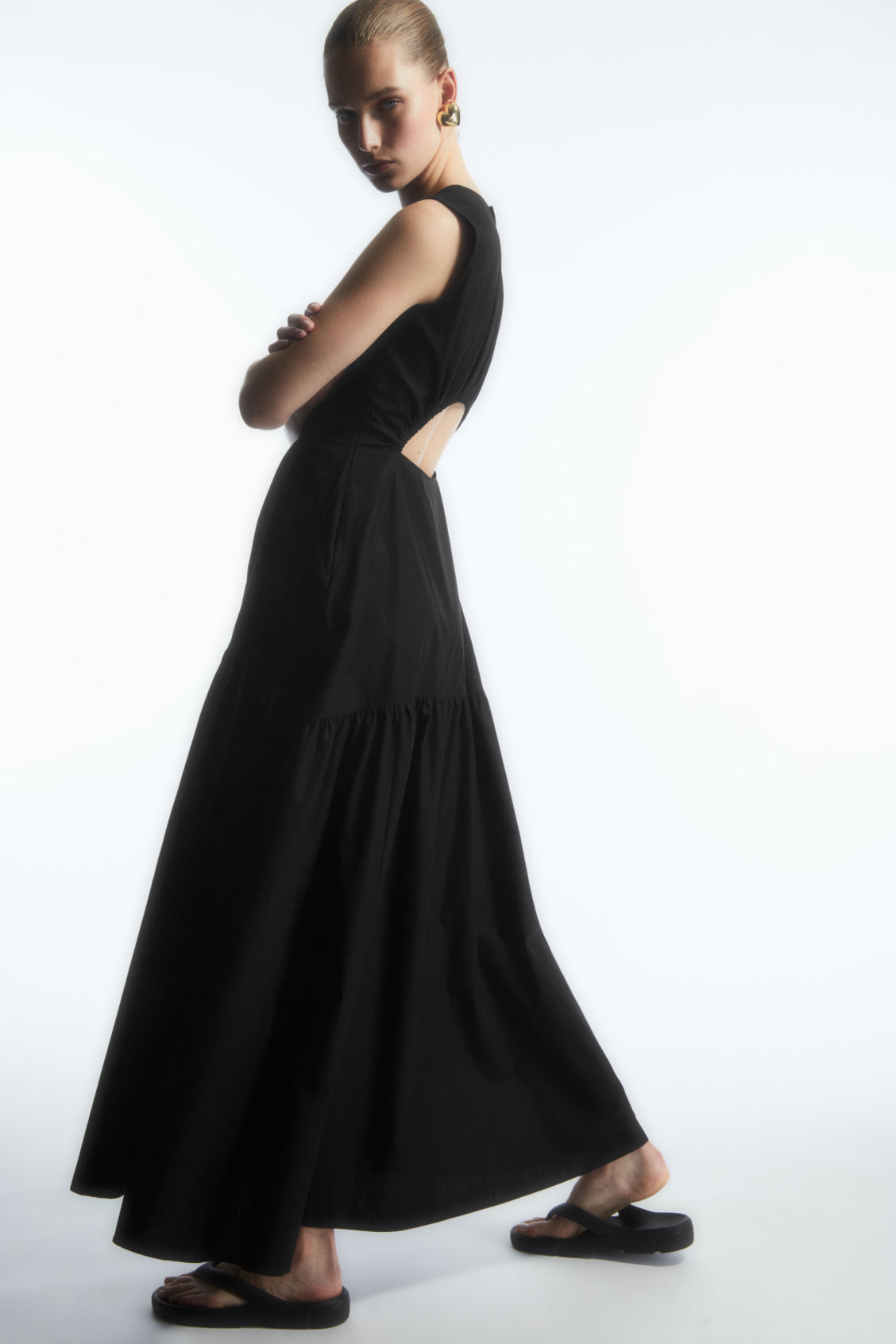 strapless open back dress COS White Maxi Dress with Cut Out Back Size 10  Follow The Clothes