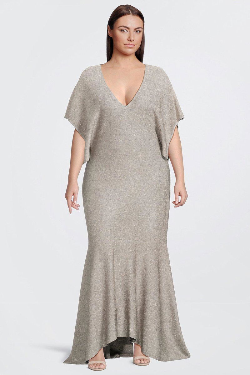 KAREN MILLEN Plus Size Viscose Slinky Knit Kimono Sleeve V Neck