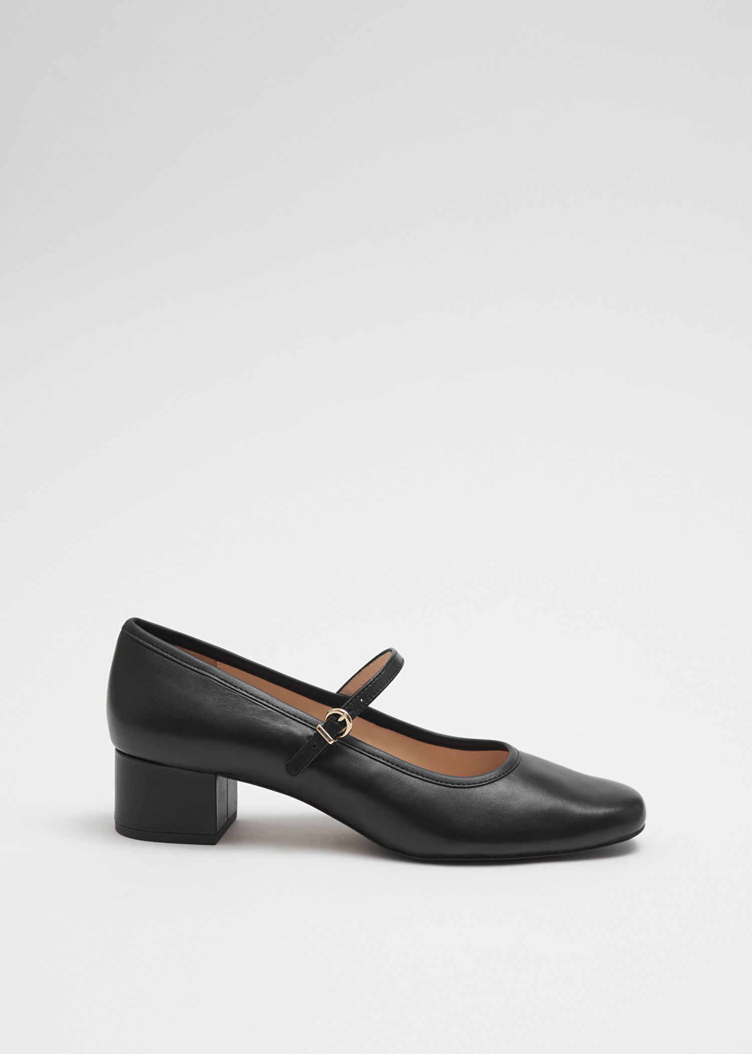 John Lewis Harrietta Mary Jane Leather Pumps, Black at John Lewis & Partners