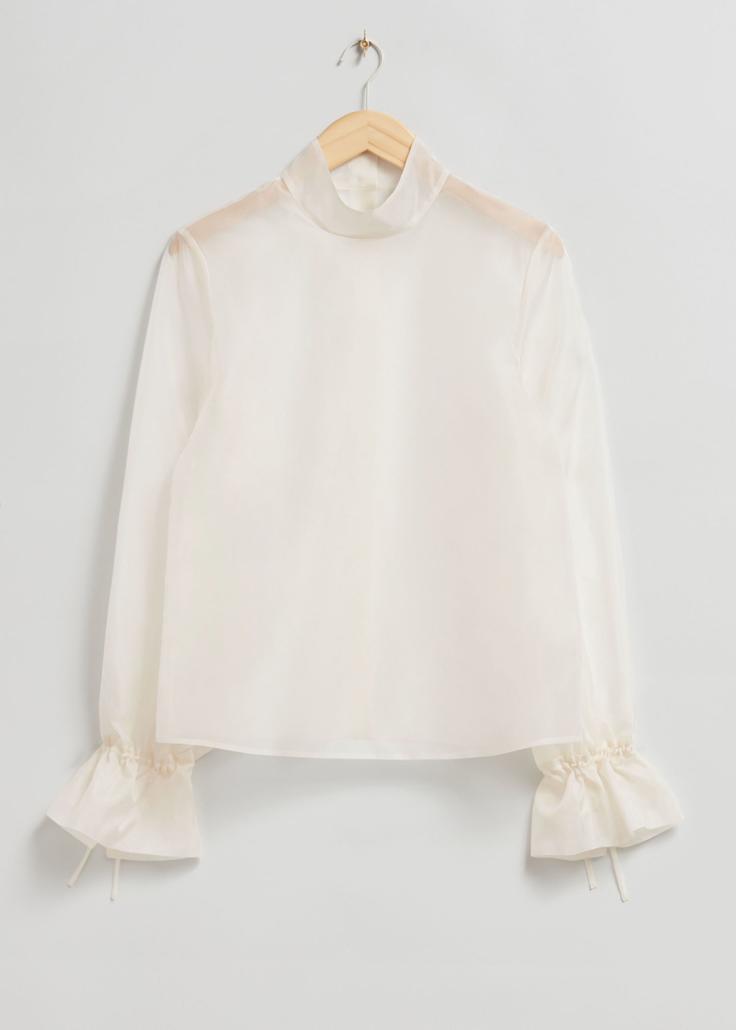 & OTHER STORIES Sheer Silk Blouse in Ivory | Endource 