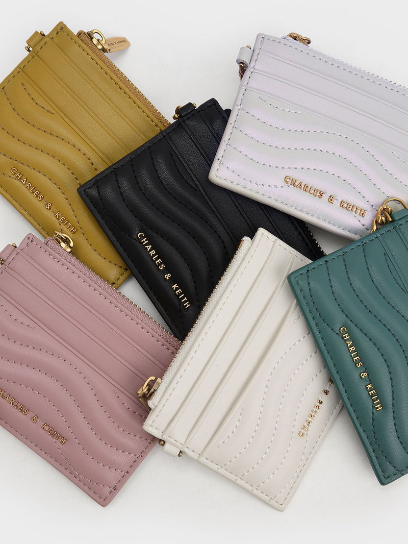 CHARLES KEITH Aubrielle Stitch-Trim Zip Card Holder endource