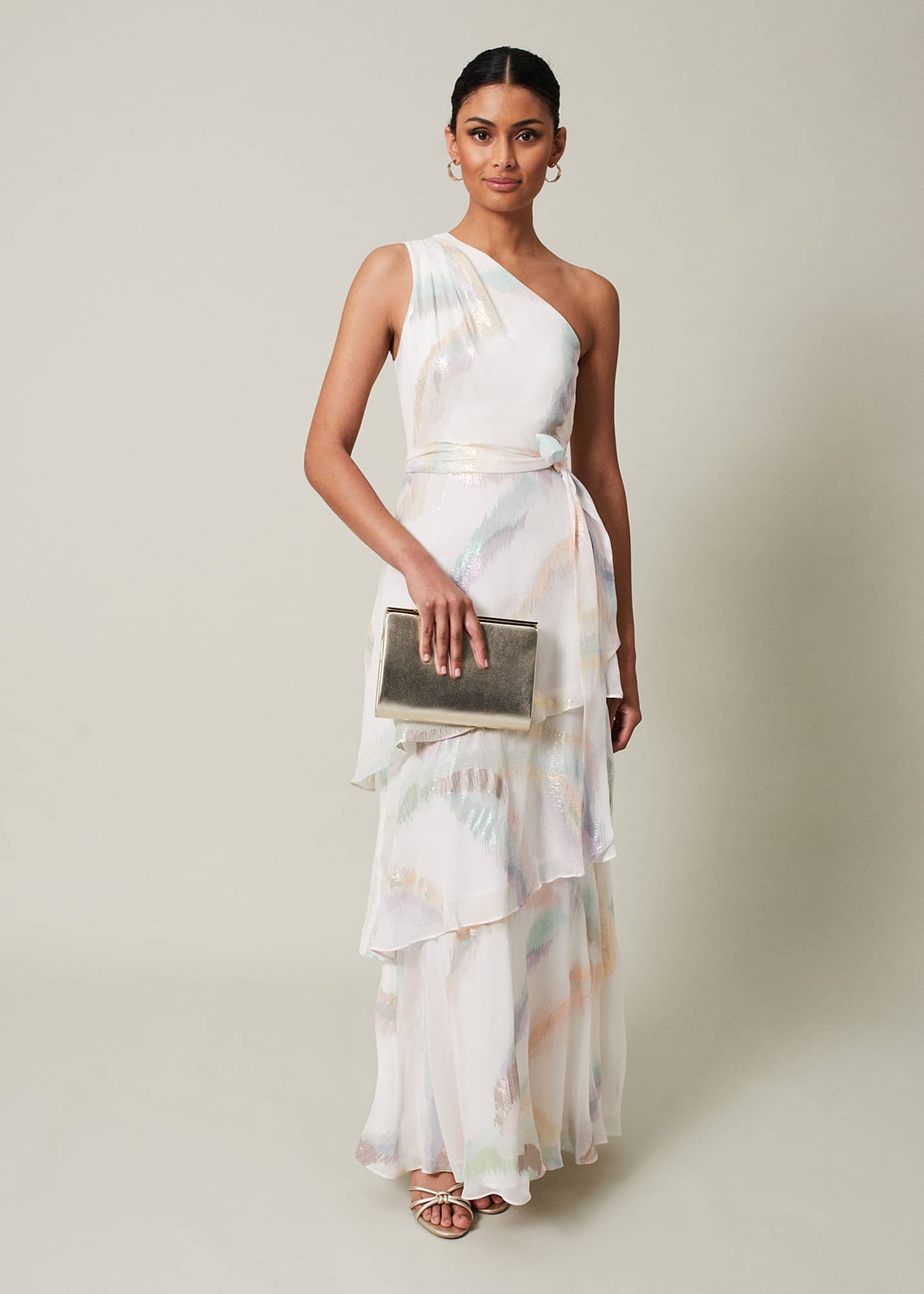 staud sonia one shoulder dress PHASE EIGHT Sonia One Shoulder Silk Maxi Dress