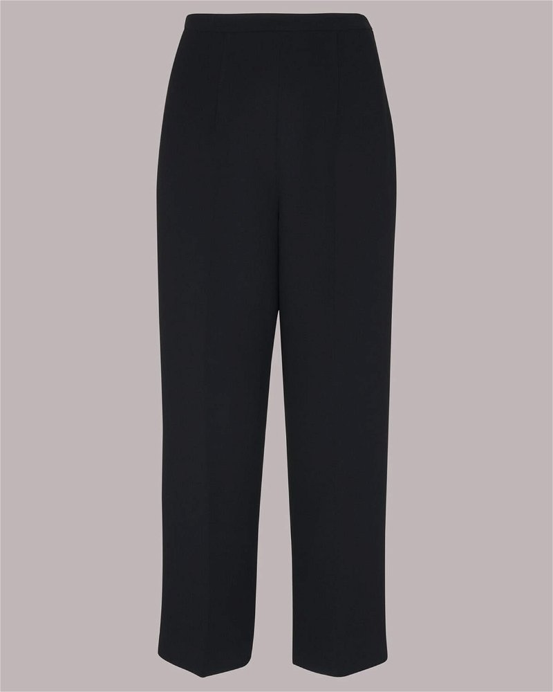 WHISTLES Wide Leg Cropped Trouser in Black