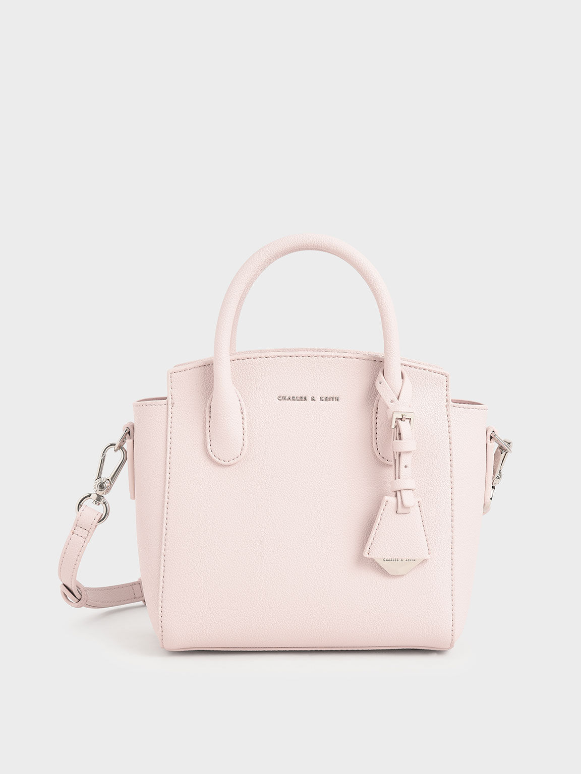 Pink Handbag Charles And Keith CHARLES KEITH Double Handle Trapeze Tote  Endource