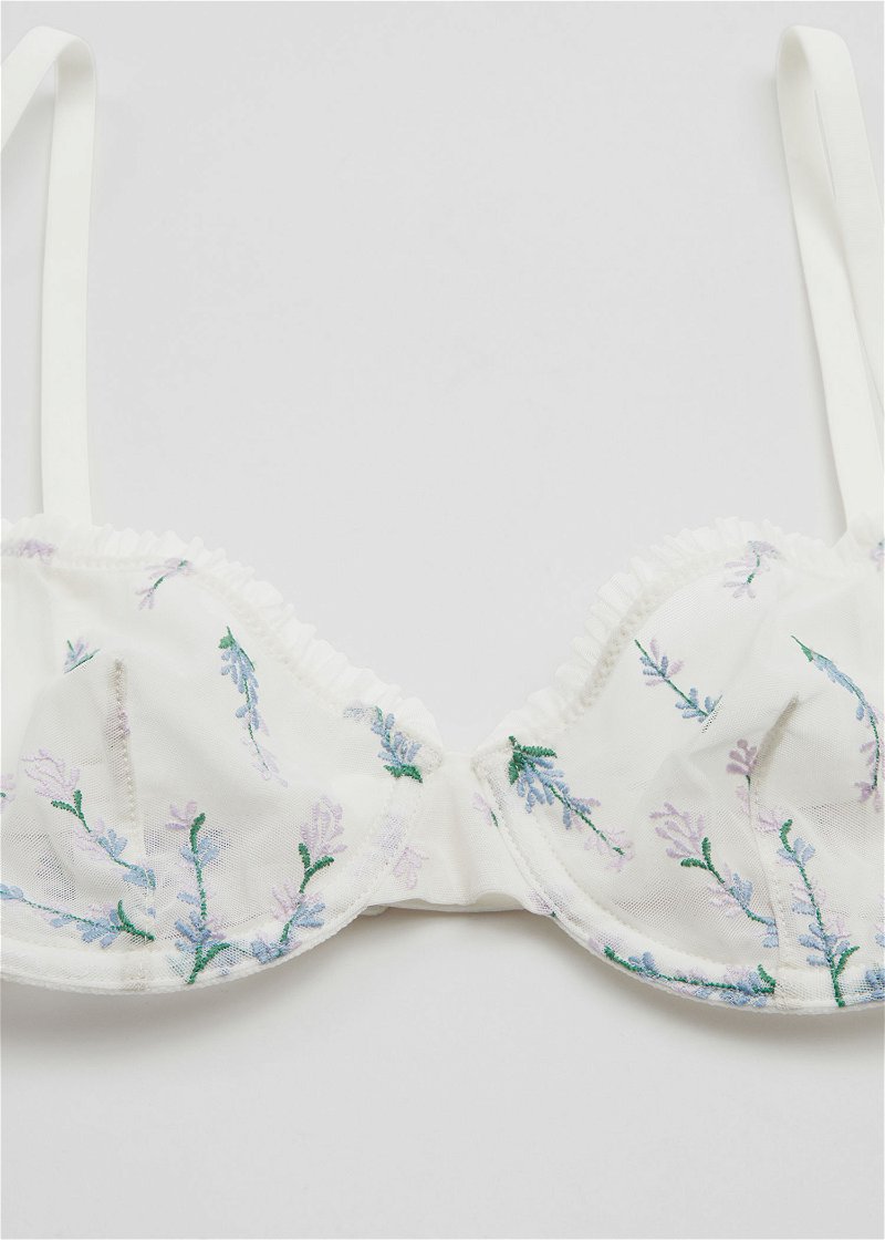 amp; Other Stories + Embroidered Floral Underwire Bra