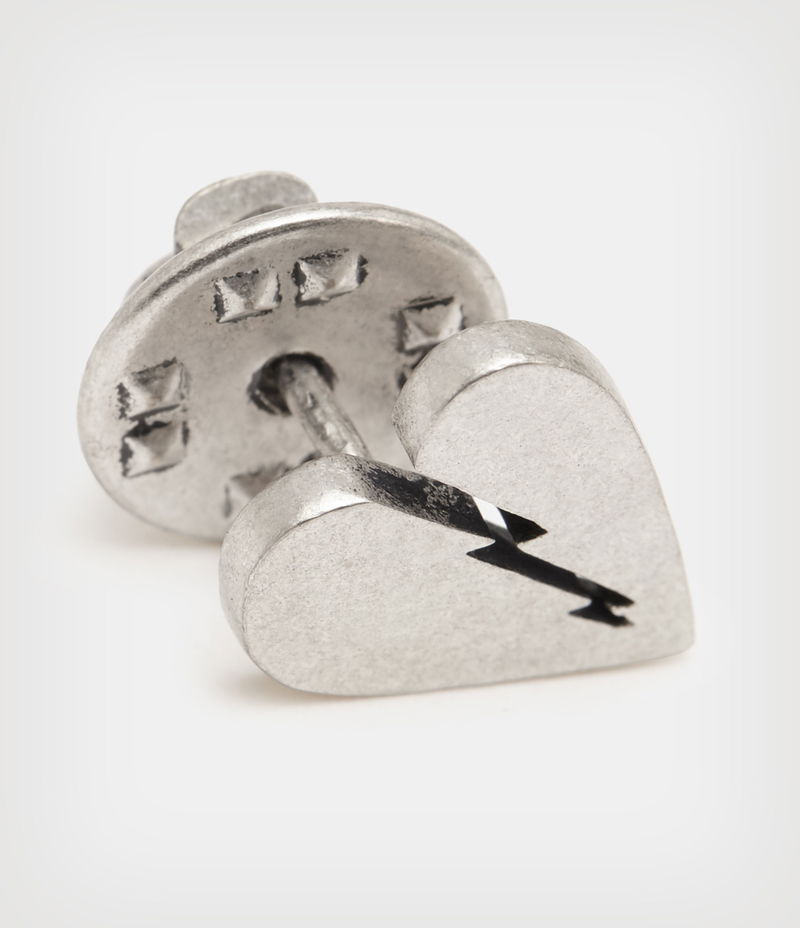 Split Heart Sterling Silver Pin