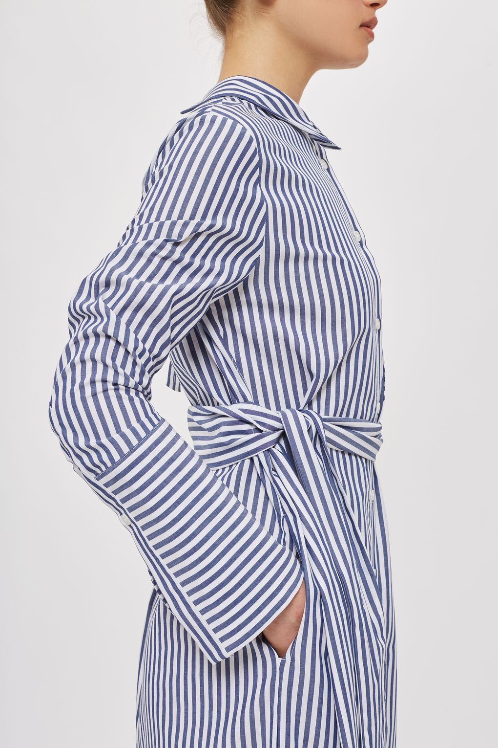 topshop blue and white striped dress TopShop Dress Womens 6 Blue White Striped Floral Short Casual Zipper  Adjustable