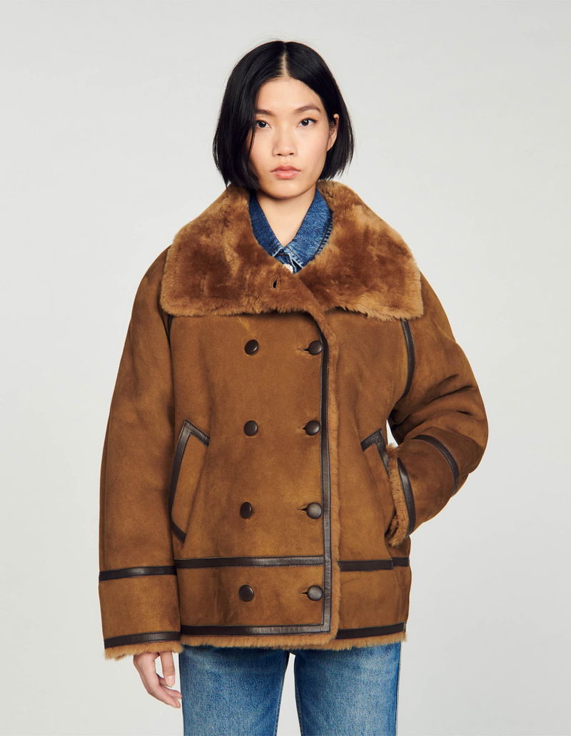 SANDRO Shearling Coat | Endource