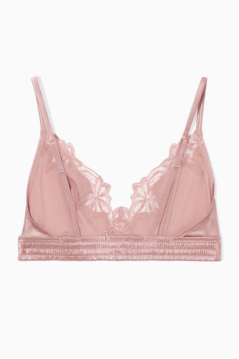 Bisous Charmeuse Silk Triangle Bra (Champagne Pink) – KAIMIN