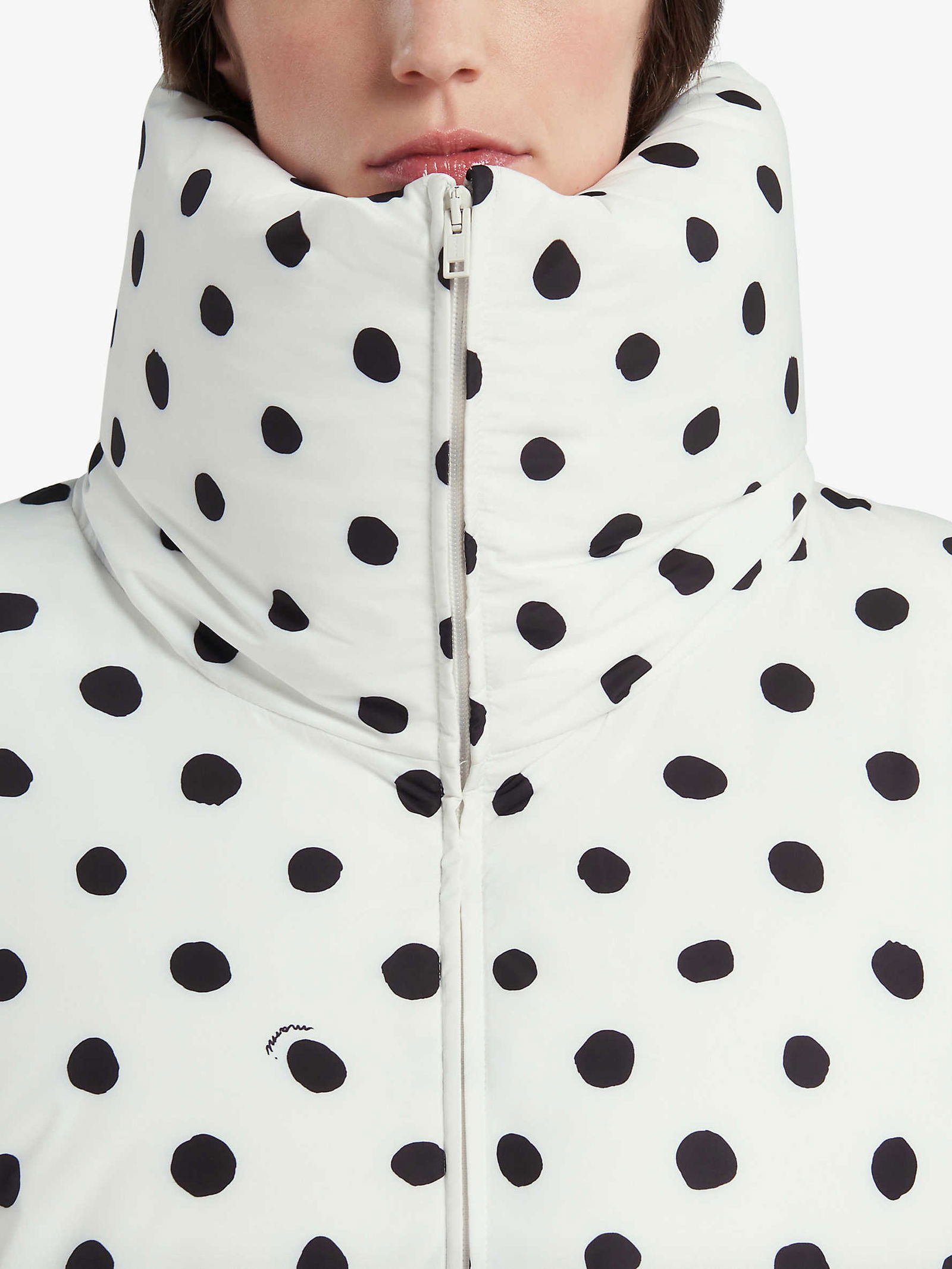 MARNI Polka-Dot High-Neck Shell Jacket | endource