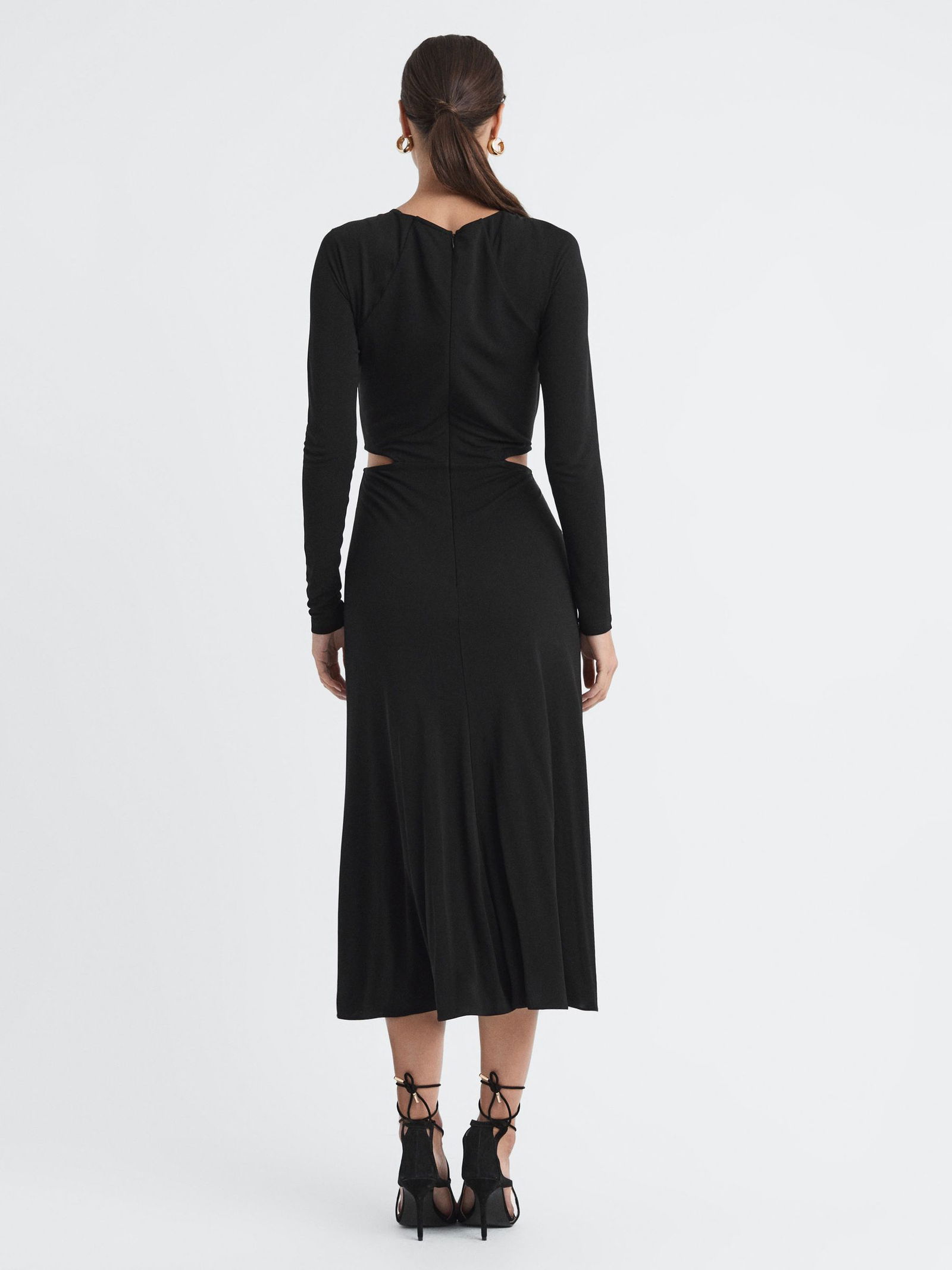REISS Faye Twist Cut-Out Midi Dress | endource