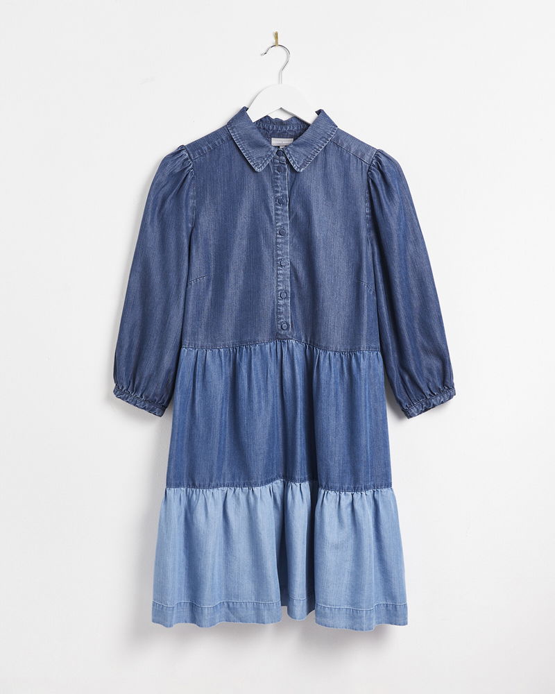 andmary Bonnie denim mini くるしく dress