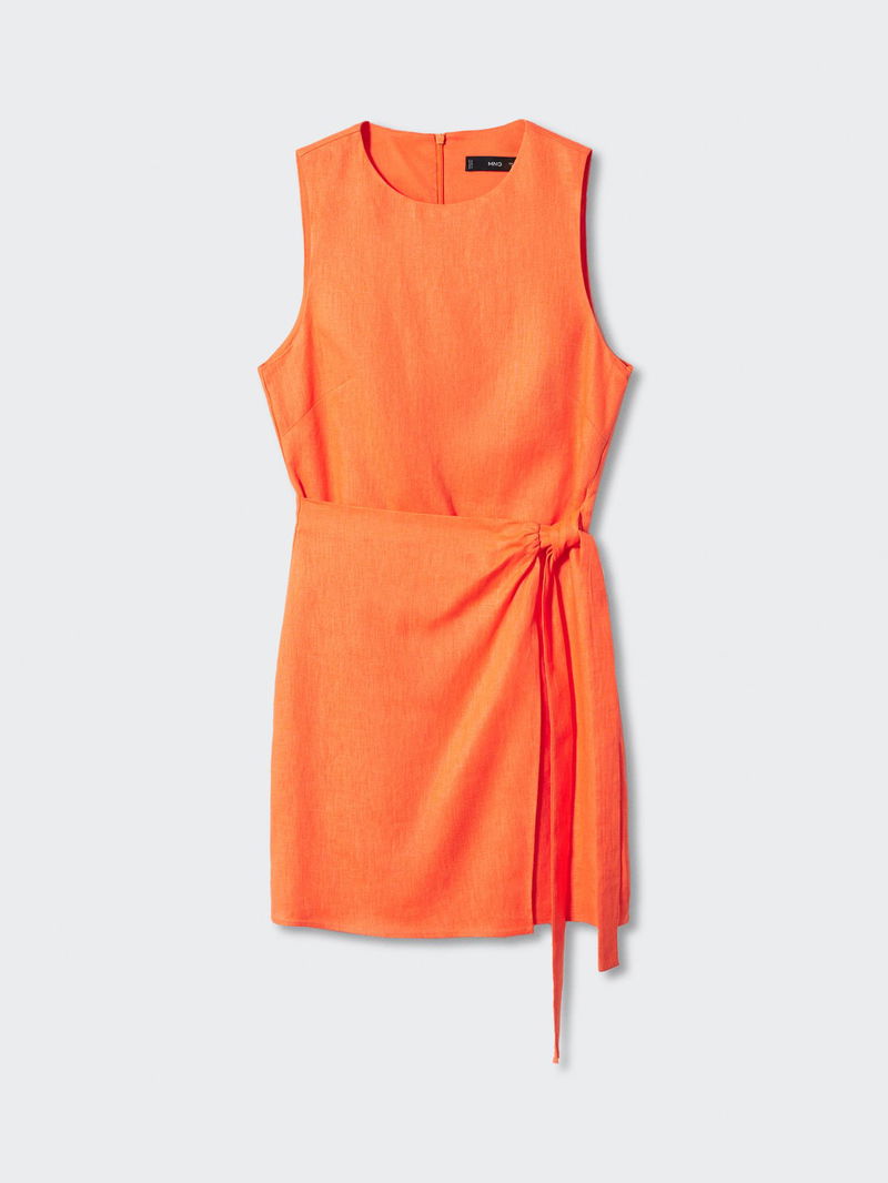 MANGO Gum Mini Linen Dress endource - Main Image