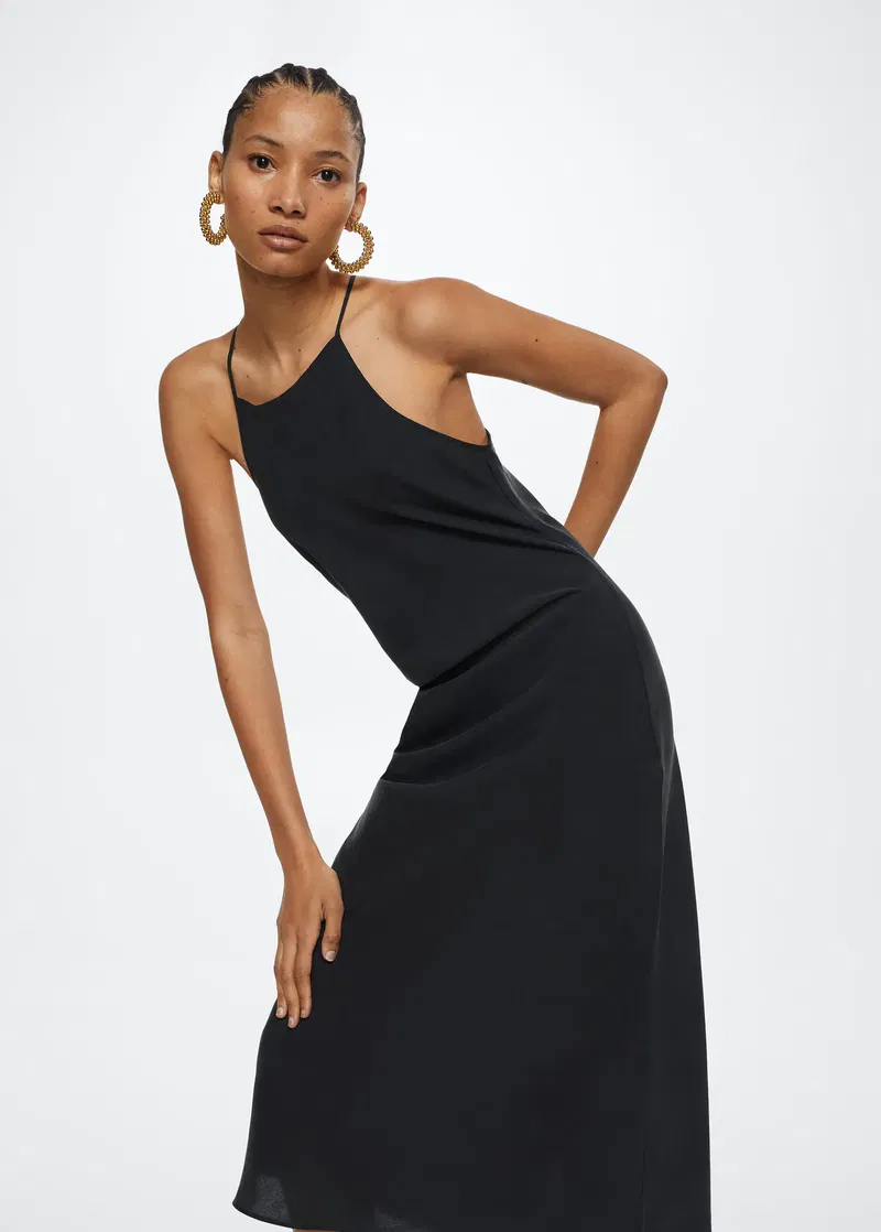 mango flowy modal dress Mango flowy long dress Wine – HotBrandDeals main image 0