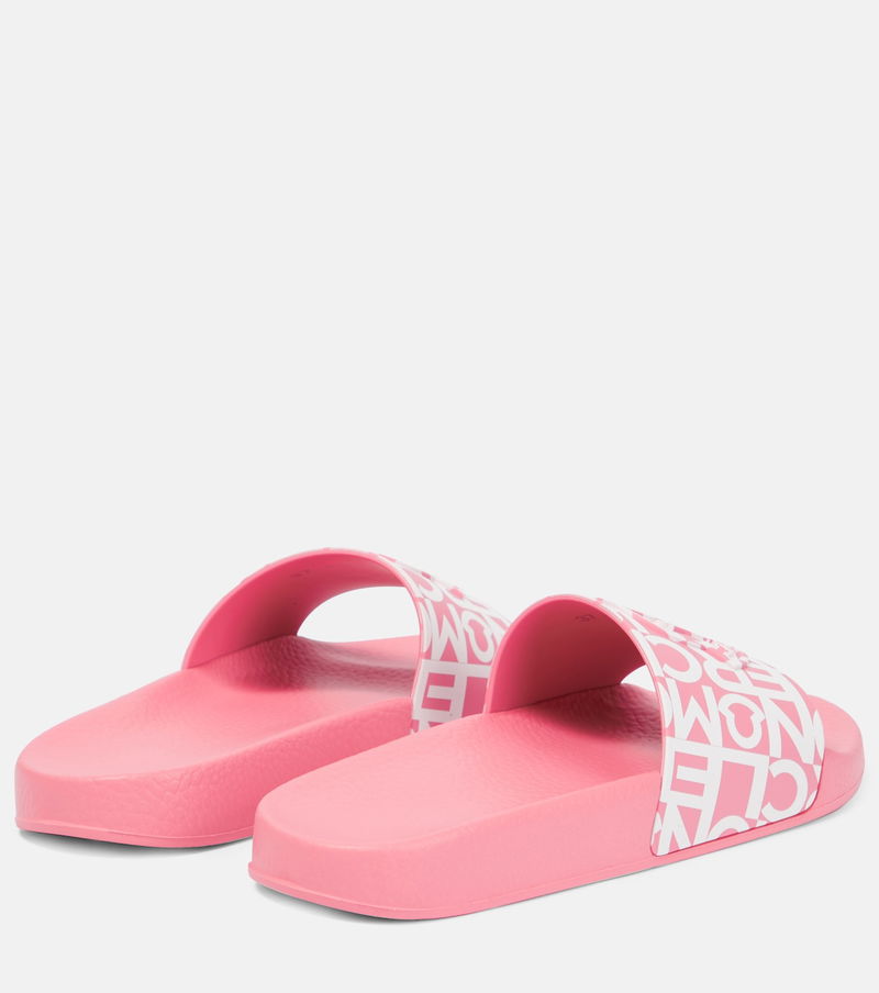 MONCLER Jeanne Logo Rubber Slides in Pink