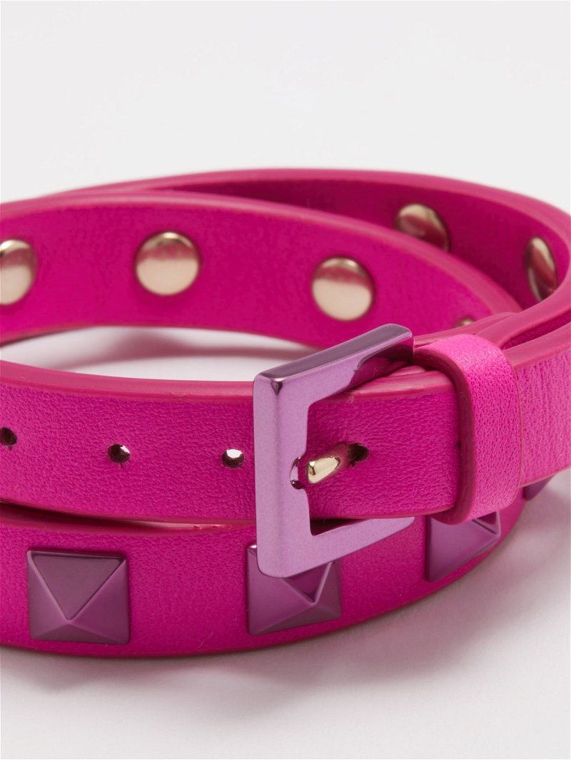 The Duo Fuchsia Leather Bracelet