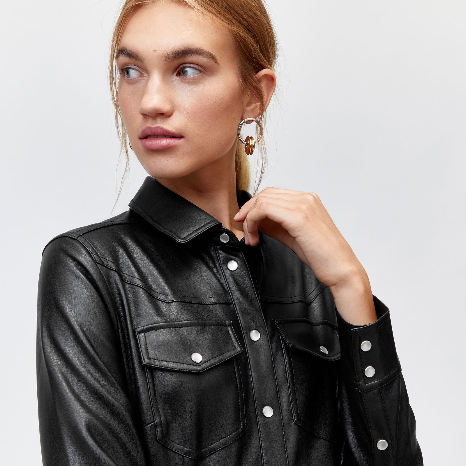 WAREHOUSE Faux Leather Western Dress | endource