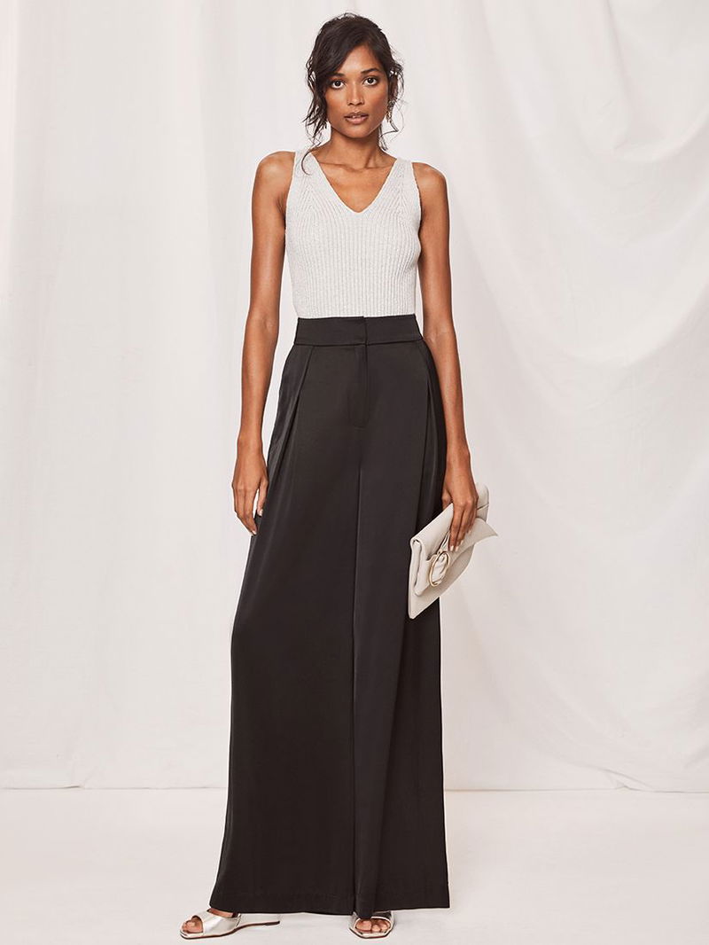 MINT VELVET Wide Leg Satin Trousers endource